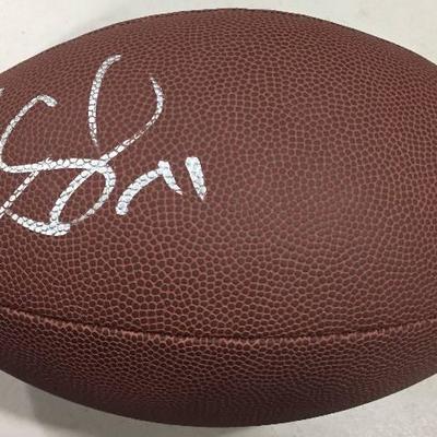 ALEX SMITH AUTOGRAPHED WILSON NFL FOOTBALL WITH CE ..