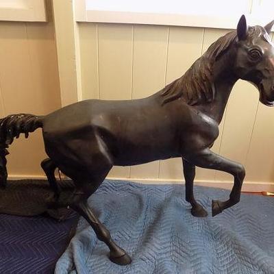 PCC050 Large Vintage Bronze Stallion Statue
