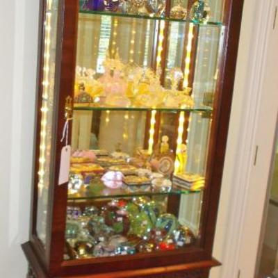 Custom made Chinese Chippendale style lighted curio cabinet $1,600