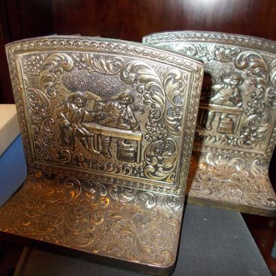 Silver plated bookends $48