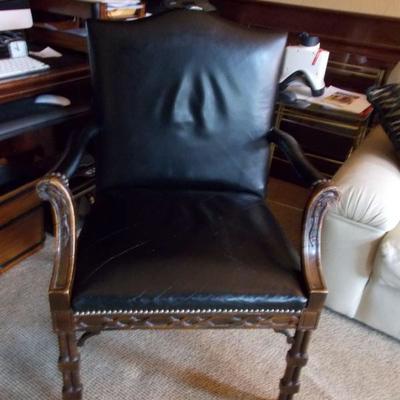 Leather side chair $225