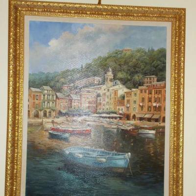 Oil on canvas of Portofino $350