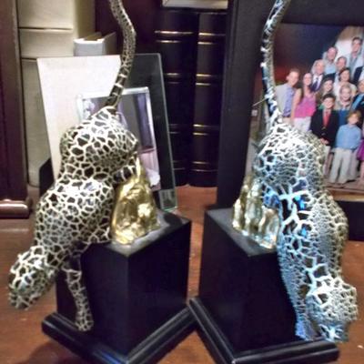 Gumps Leopard porcelain bookends $120