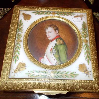 $3,000
French, gold and hand painted portrait on porcelain