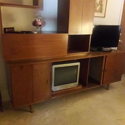 Danish Entertainment Credenza with stereo system and turntable 