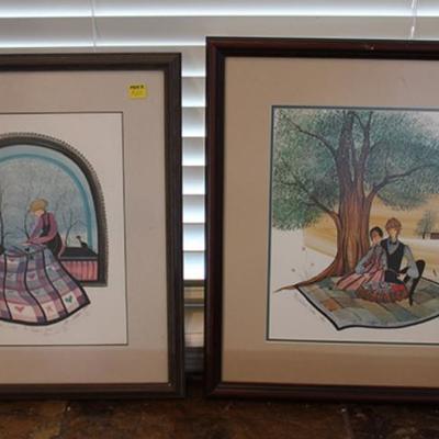 Pair of framed lithographs, signed and numbered
