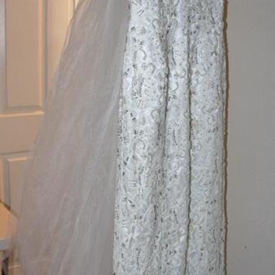 Vintage wedding dress with veil
