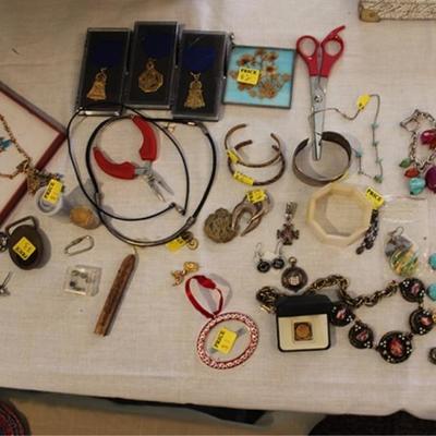Box lot of jewelry, some sterling pieces
