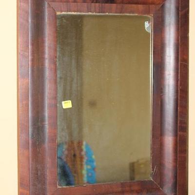 Antique mirror with wood frame, 28 1/2
