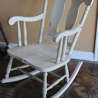 Antique white rocking chair, 35