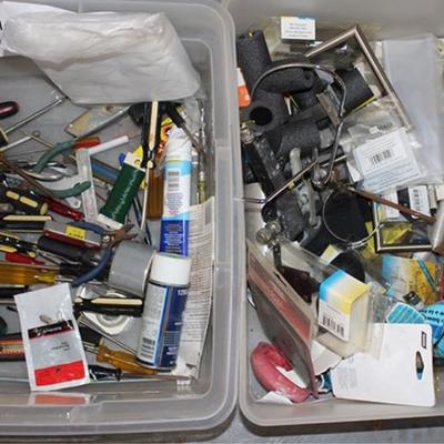 Two totes of miscellaneous tools, see photos
