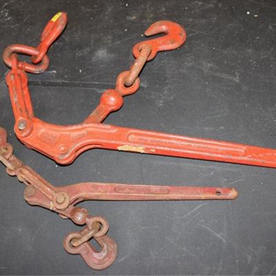 Two chain link tighteners
