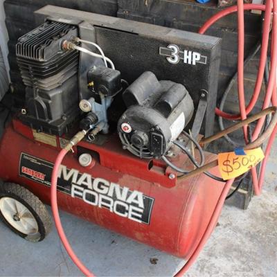 Magna Force 3 horse power air compressor with hose
