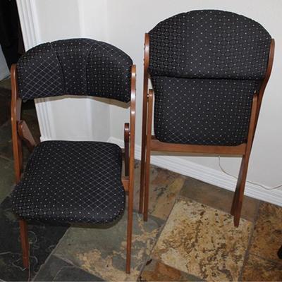 Pair of upholstered folding chairs
