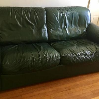 Genuine Leather Sofa Bed $1