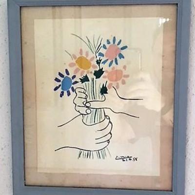 Picasso Manos Con Flores