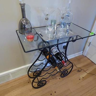 Imported Wine Rack with Glasses and Bottles, not w ...