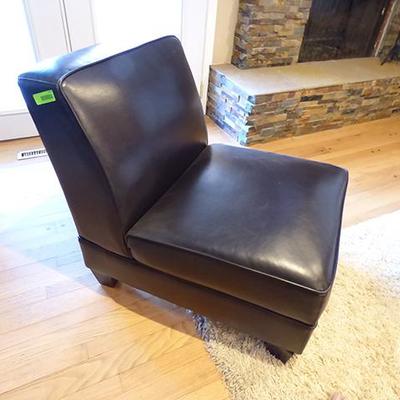 Imported Brown Leather Chair 31H 26W