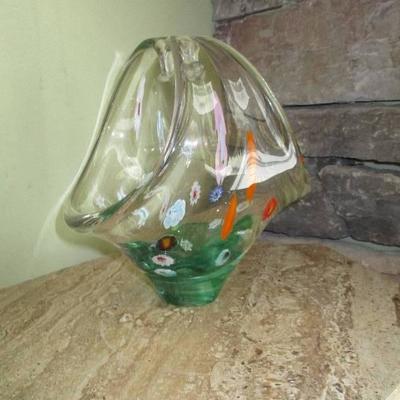 Murano Art Glass Handblown Glass Candy Dish