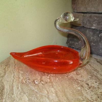 Art Glass Handblown Glass Swan