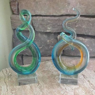 Pair of Handblown Sculptures