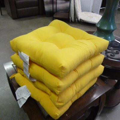 SET OF 4 BRAND NEW DINING CHAIR CUSHIONS - YELLOW