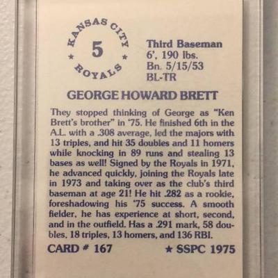 Mint 1975 SSPC George Brett Rookie Card Original B ..