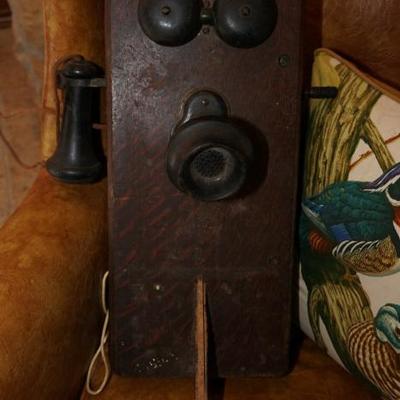 Vintage wooden wall phone
