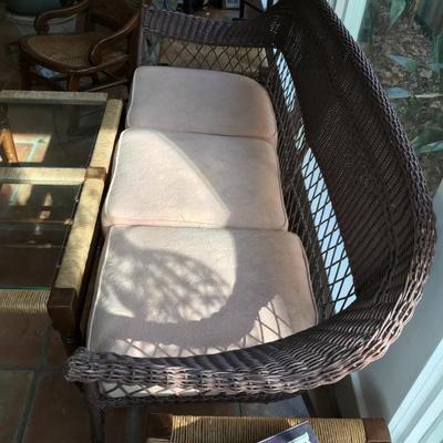        1930 Three Cushion 65â€ Wicker Sofa 
                    with IRON FRAME!!
                                285.â€”
 