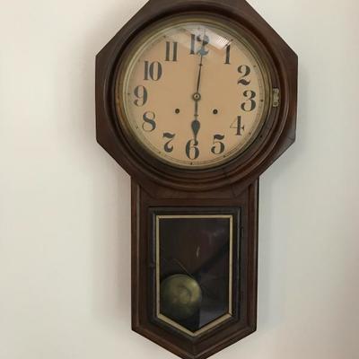     Antique School Regulator Clock (32â€ x 17â€)
                                 99.â€”