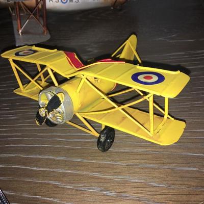 tin biplane model