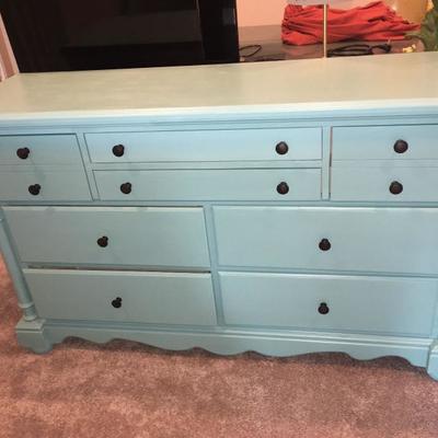 turquoise painted dresser 