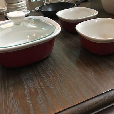 red corning ware dishes