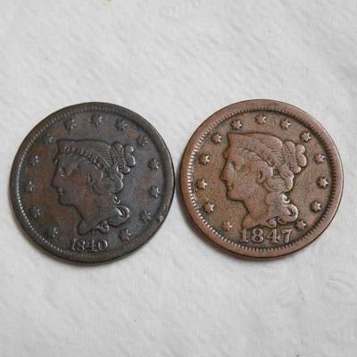 1840 & 1847 Large Cent