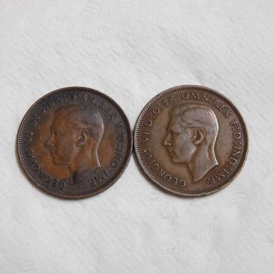 1937 & 1945 One Penny - English