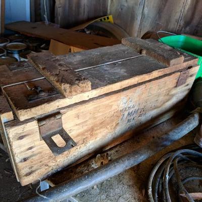 Vintage wooden tool box 