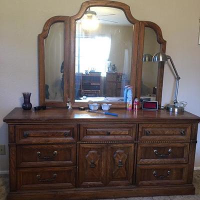 Long dresser with mirror 