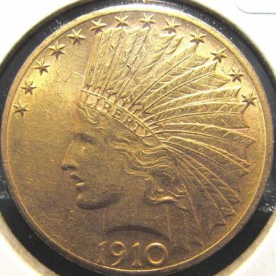 1910 $10 Indian Gold Eagle AU