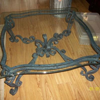 Wrought Iron Glass top Coffee table