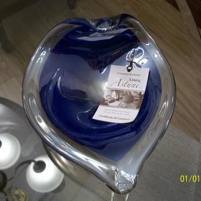 Murano Art Glass Bowl with original tags