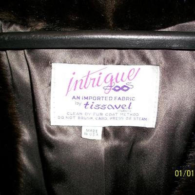 Label inside Vintage Faux Fur Coat