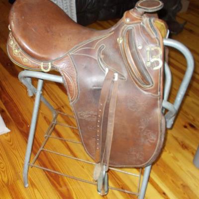 Australian stock saddle with horn $250