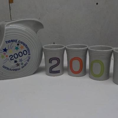 Nice Fiesta ware Pitcher and 4 cups