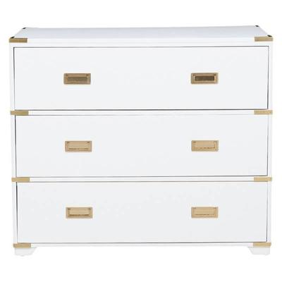 White Campaign Style Drawer Chest