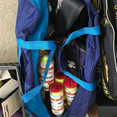 Tennis bags and tennis ball