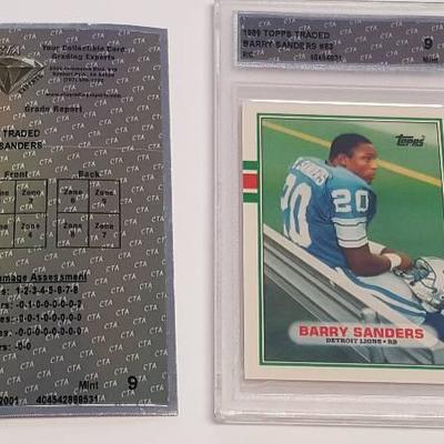Barry Sanders 1989 Topps Traded Graded Rookie Foot ...
