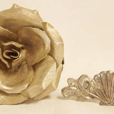 Beautiful Brooch Pin - Rose and Shell Swirl Hair C ...