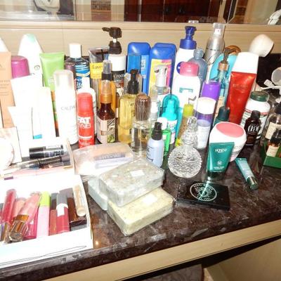 Selections of cosmetics and toiletries
