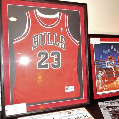 Autographed Michael Jordan Framed Jersey