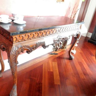 Marble Top console Table , 21 x 61 x3feet